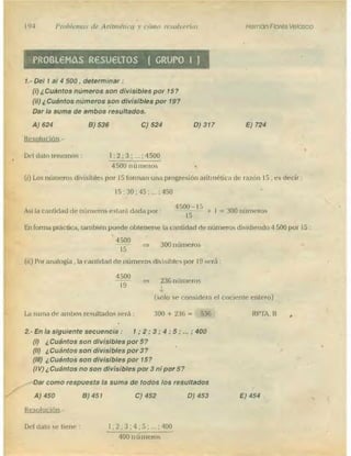 Problemas de aritmetica y como resolverlos