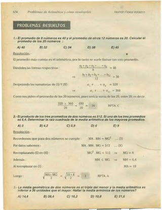 Problemas de aritmetica y como resolverlos