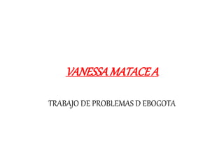 VANESSA MATACE A 
TRABAJO DE PROBLEMAS D EBOGOTA 
 