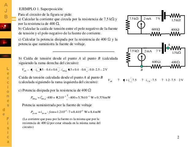 EJEMPLO 1. Superposición
Para el circuito de la figura se pide:
a) Calcular la corriente que circula por la resistencia de...