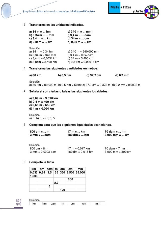 Problemas De Conversion Medidas Longitud