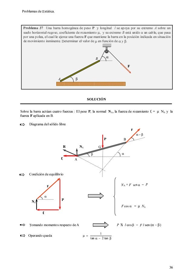 Problemas De Estatica Ejercicios Resueltos Problemas De Estatica Ejercicios Resueltos