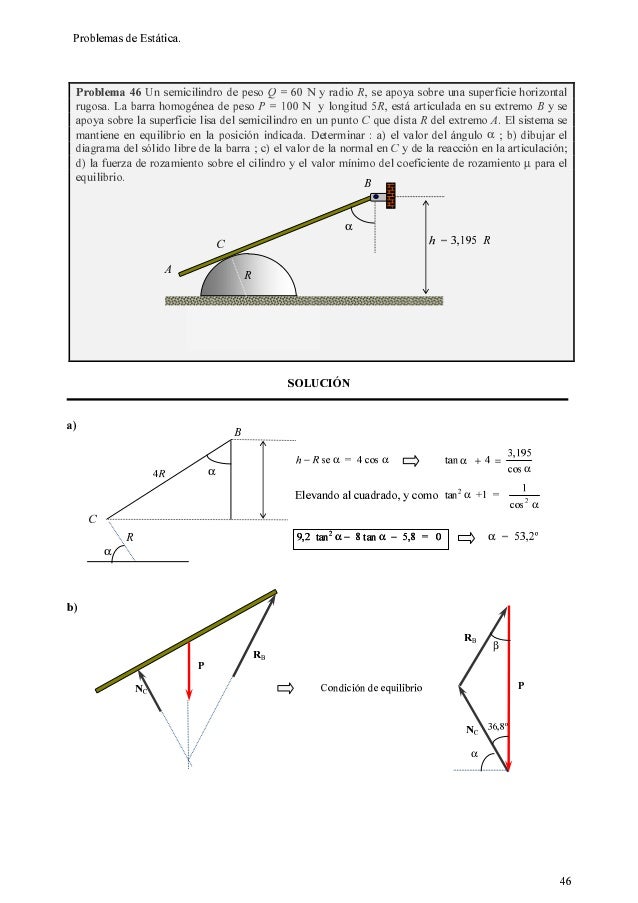 Problemas De Estatica Ejercicios Resueltos