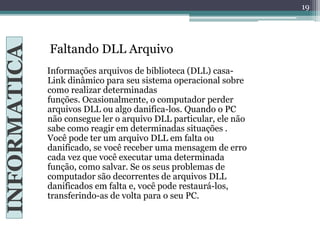 Informações arquivos de biblioteca (DLL) casa-
Link dinâmico para seu sistema operacional sobre
como realizar determinadas...