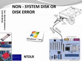 NON - SYSTEM DISK OR DISK ERROR(no - disco de sistema o error de disco)NTDLR