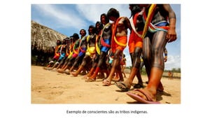 Exemplo de conscientes são as tribos indigenas.
 