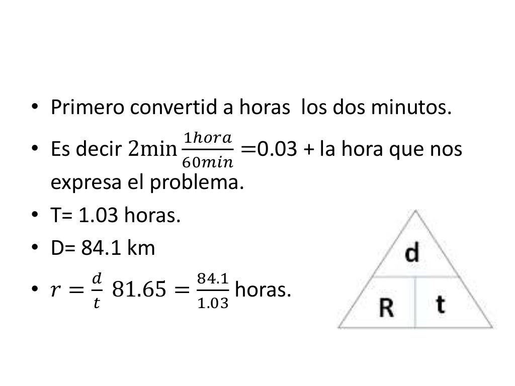 Problemas de rapidez, tiempo y distancia