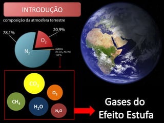 CO2
CH4
O3
N2O
H2O
INTRODUÇÃO
 