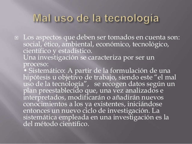 Problemas por el mal uso de la tecnología