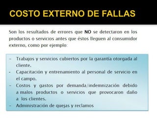 COSTO EXTERNO DE FALLAS 