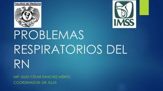 PROBLEMAS
RESPIRATORIOS DEL
RN
MIP JULIO CÉSAR SÁNCHEZ MÉRITO
COORDINADOR: DR. ISLAS
 