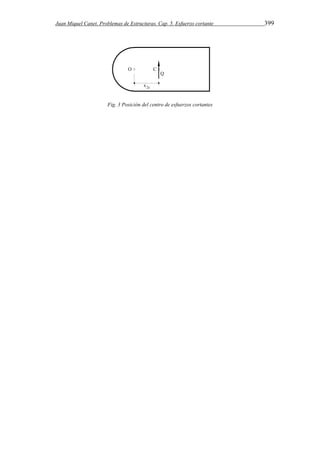 Juan Miquel Canet. Problemas de Estructuras. Cap. 5. Esfuerzo cortante 399 
Fig. 3 Posición del centro de esfuerzos cortantes 
 