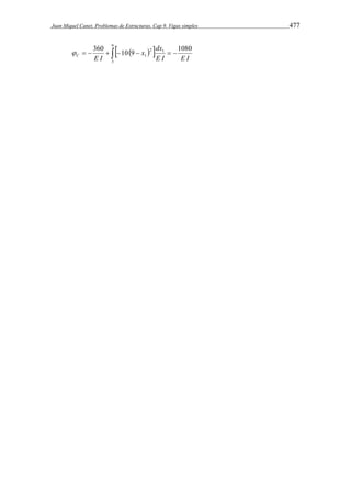 Juan Miquel Canet. Problemas de Estructuras. Cap 9. Vigas simples 477 
9 
dx 
      x     
360 10 9 1080 
3 
2 1 
1 
E I E I 
C E I  
 