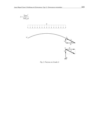 Juan Miquel Canet. Problemas de Estructuras. Cap 11: Estructuras reticuladas 809 
2 3 
 
t p a 
 p EI 
3 
Fig. 2. Fuerzas en el nudo A 
 