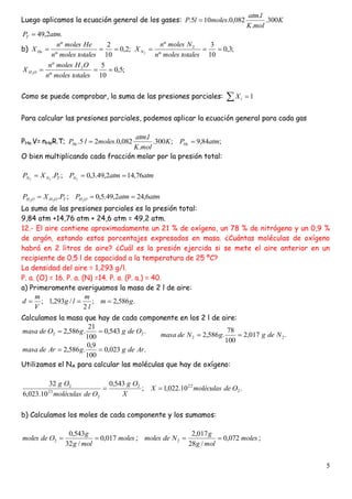 Problemas resueltos de gases ideales | PDF