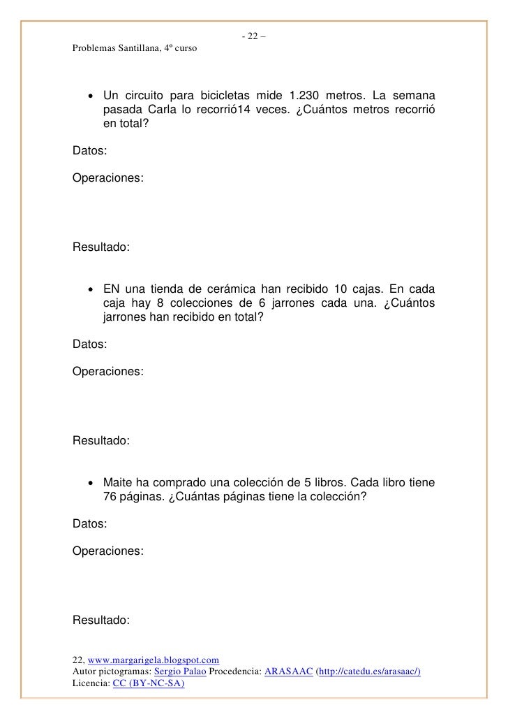 Problemas Santillana 4Âº Curso