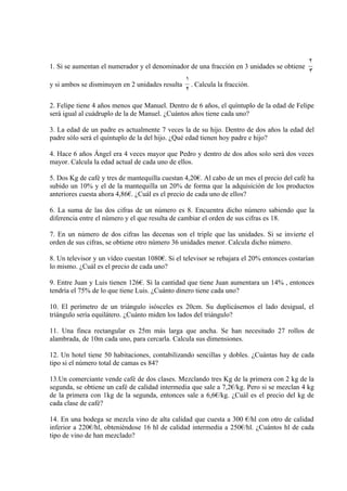Problemas sistemas de ecuaciones | PDF