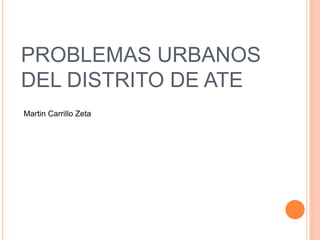 PROBLEMAS URBANOS
DEL DISTRITO DE ATE
Martin Carrillo Zeta
 