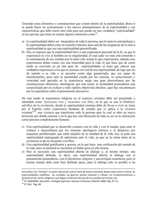 Problematica de teología y espiritulidad final