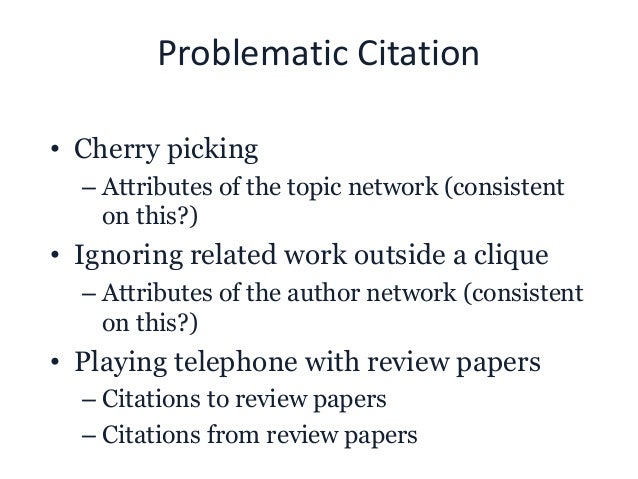 Problematic Citations Workshop On Open Citations 18 09 03 Problematic Citations Workshop On Open Citations 18 09 03