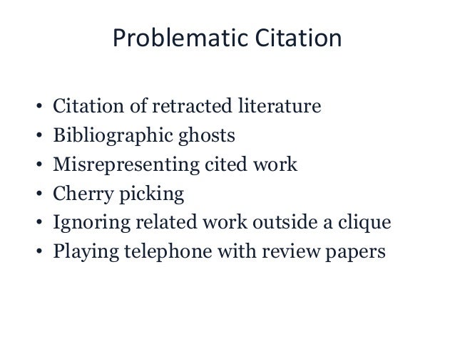 Problematic Citations Workshop On Open Citations 18 09 03 Problematic Citations Workshop On Open Citations 18 09 03
