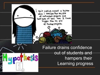 Failure drains confidence out of students and hampers their Learning progress