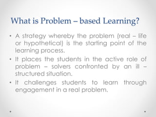 Problem Based Learning Role Examples Problem – based learning.report | PPTX