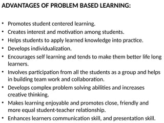 PROBLEM BASED LEARNING :student centered instructional strategies.pptx