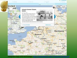 Integrate maps and technology: http://www.edzone.net/~mwestern/maps.pdf
 