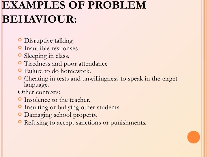 Problem behaviour 1