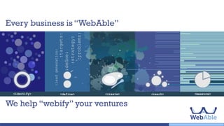 Every business is “WebAble”
We help “webify” your ventures
 