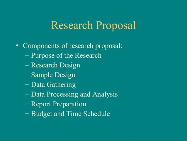 Define the concept of research proposal