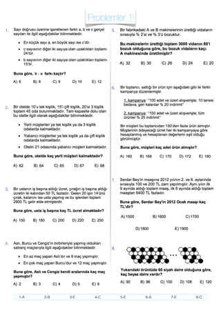 KPSS MATEMATİK PROBLEMLER KARIŞIK TESTLER | PDF