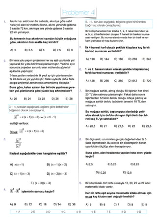 KPSS MATEMATİK PROBLEMLER KARIŞIK TESTLER | PDF