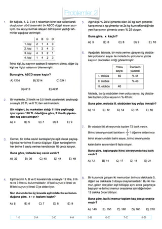 KPSS MATEMATİK PROBLEMLER KARIŞIK TESTLER | PDF