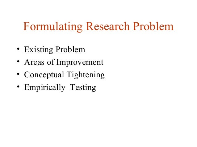 Problem formulation