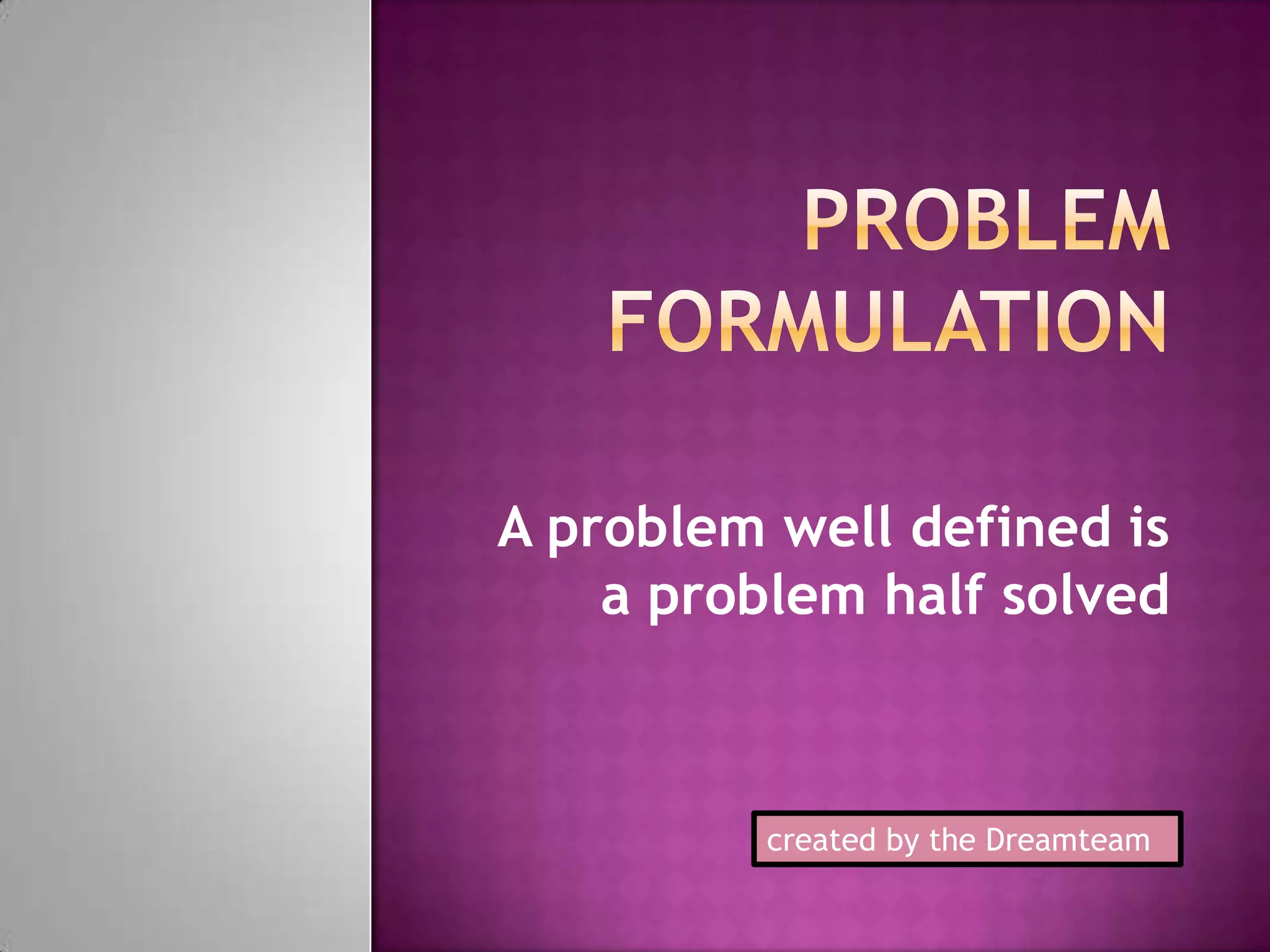 Problem formulation | PPTX