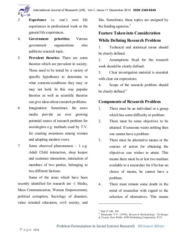 Problem formulation meaning image