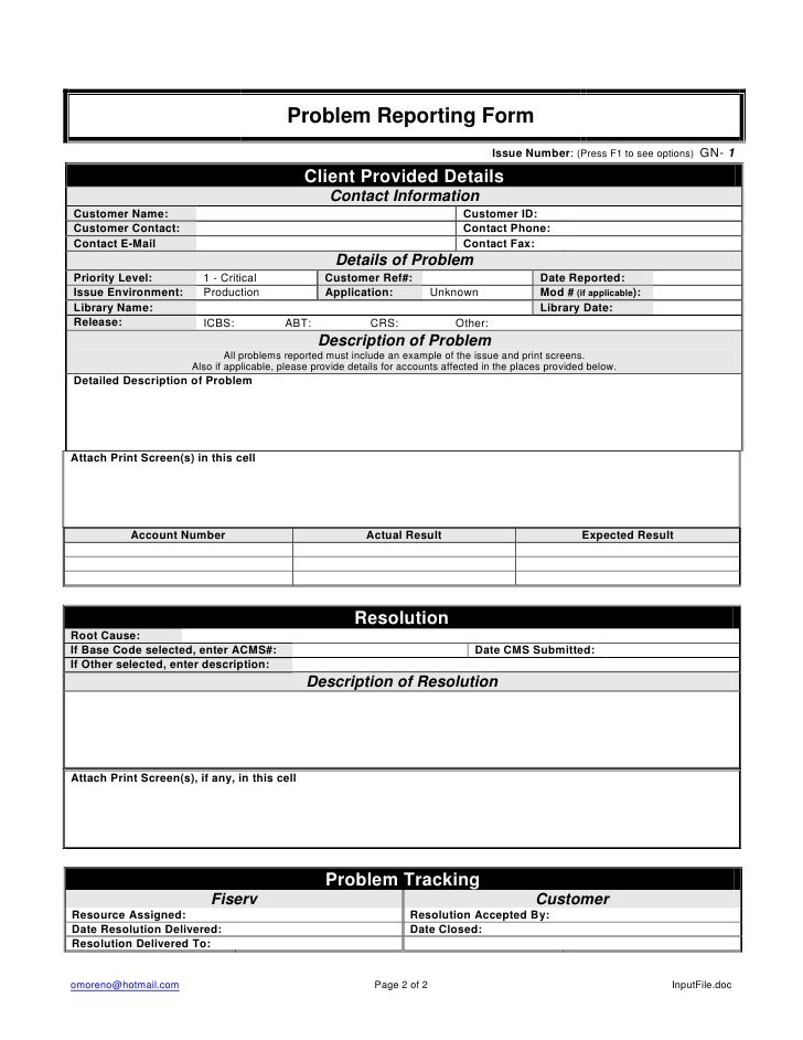 Problem Log Sw Resolution