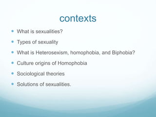 Problem of human d iversity  sexualities