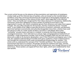 Problem of Invisible Labor In India.pptx