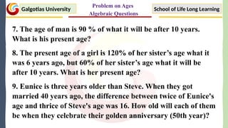 Problem on Ages & Algebraic Questions.pptx