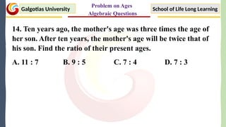 Problem on Ages & Algebraic Questions.pptx
