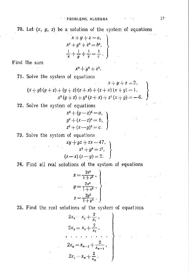 Problems In Elementary Mathematics
