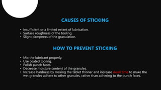 CAUSES OF STICKING
HOW TO PREVENT STICKING
dwell time
 