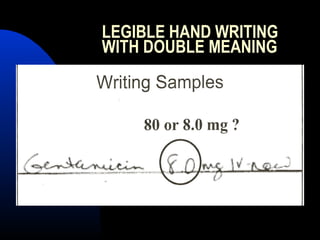 LEGIBLE HAND WRITING
WITH DOUBLE MEANING
 