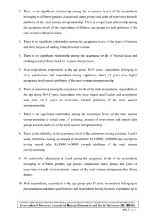 Problems and prospects of the rural women entrepreneurs in india | PDF