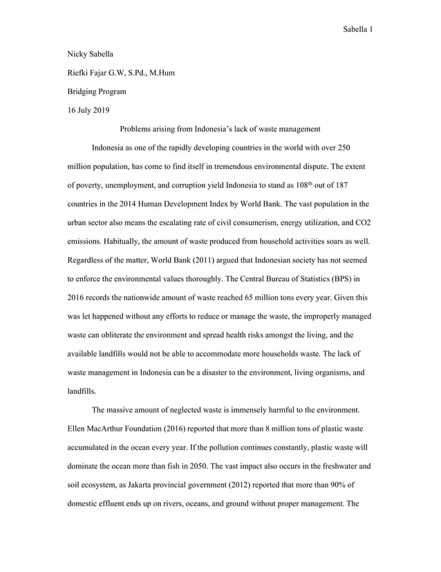 Problems arising from Indonesia's lack of waste management.pdf