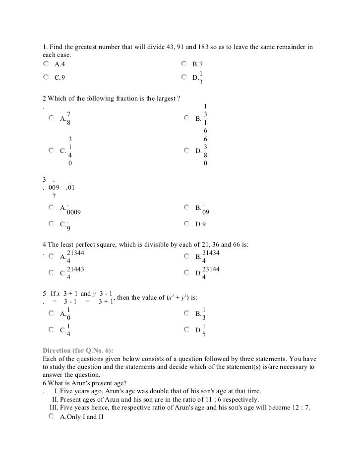 Problems Based On Numbers