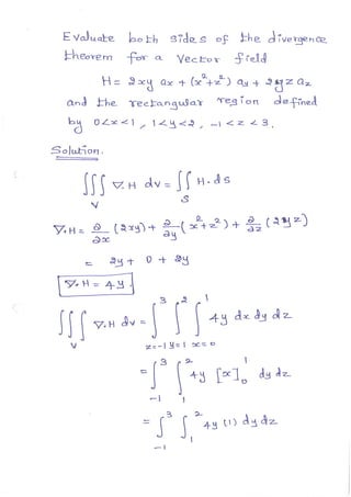 Problems divergence theorem